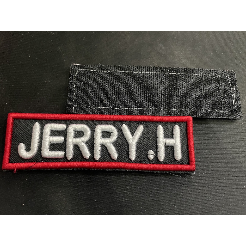 Bordir Bordir Badge Nama Timbul + Perekat Velcro - Bet Timbul Nama (Request) - Patch Bordir Namabisa