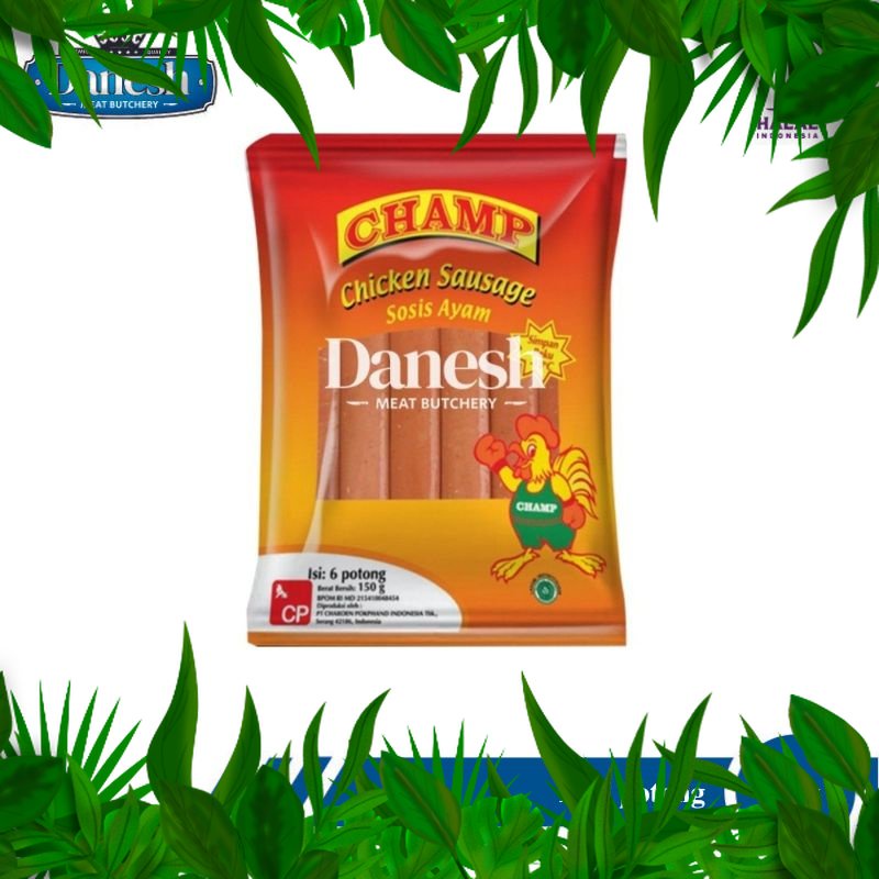 

sayur Fresh Nusantara - Champ Chicken Sausage 150gr Makanan Siap Saji Makan Beku Frozen Food Murah