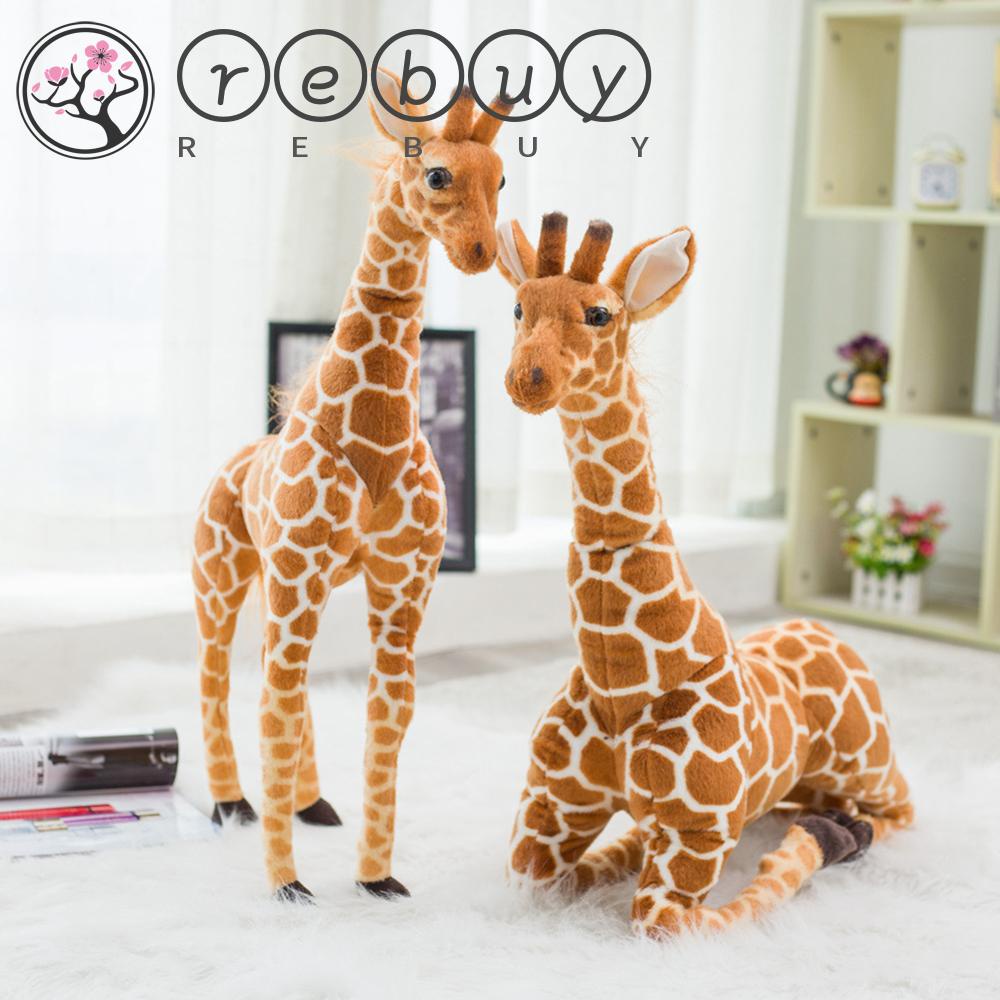 REBUY Rebuy Giraffe Plush Toys Hadiah Ulang Tahun Anak Mainan Anak Dekorasi Kamar Tidur Simulasi Boneka Jerapah