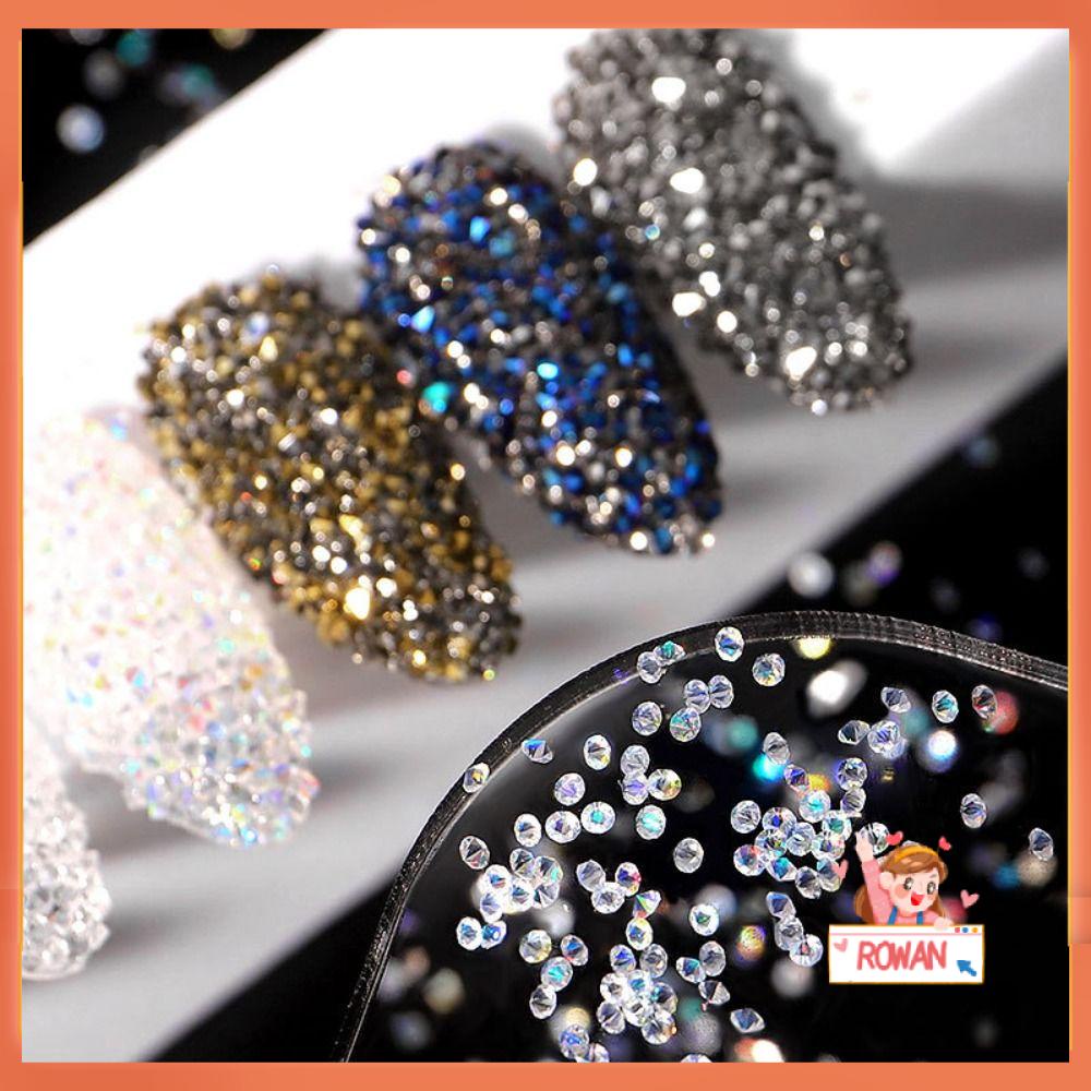 R-FLOWER Kristal Kuku Botol Rhinestones Microdrill Transparan Microbead Elf Beads