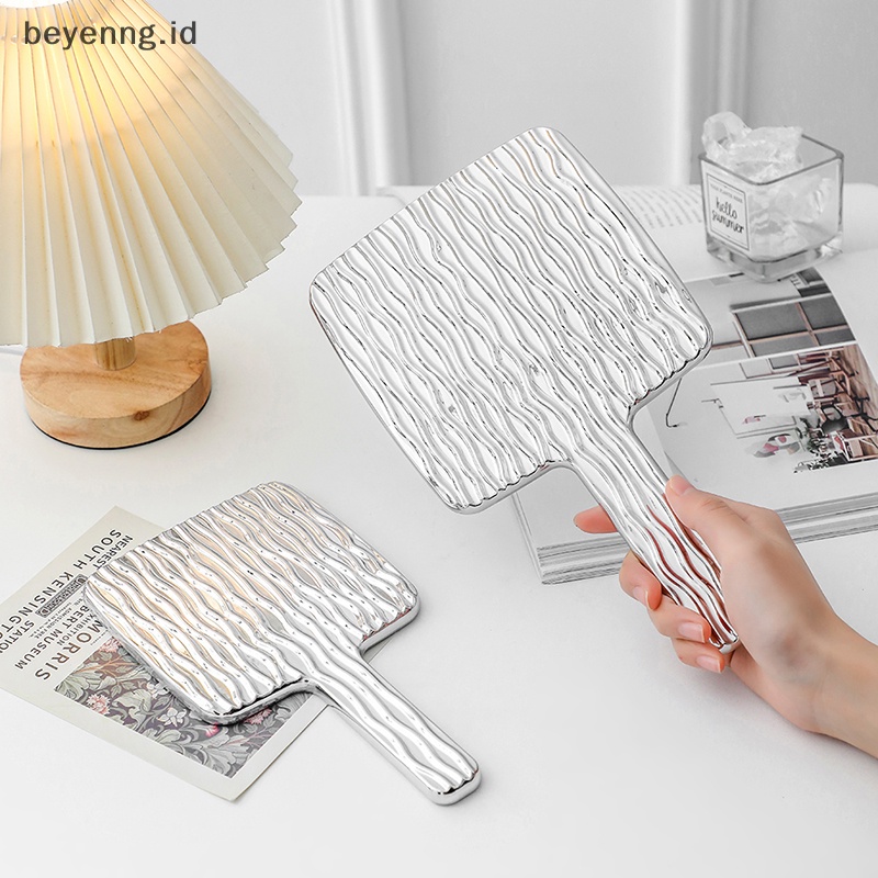 Beyen 1PCS Square Hand Held Mirror Besar Lady Wanita Makeup Kecantikan Kosmetik Portable ID