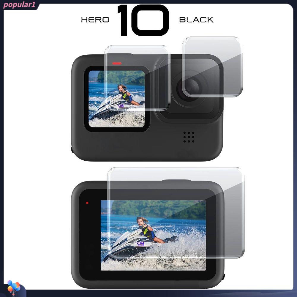 POPULAR Populer Tempered Glass Klasik Sport Aksesoris Kamera Film Pelindung Untuk GoPro Hero10Hitam
