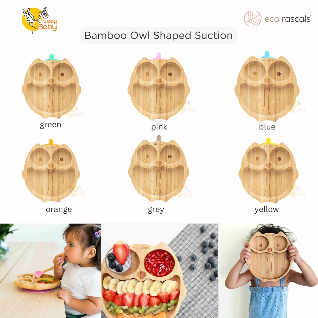 Eco Rascals Bamboo Owl Shaped Suction Plate