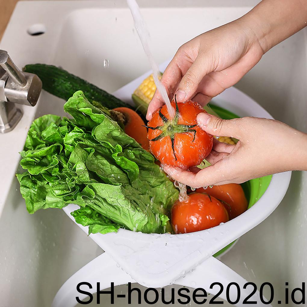 Keranjang Tiris Lipat Saringan Sayuran Kapasitas Besar Saringan Makanan Dengan Bracket Aksesoris Alat Dapur Rumah Tangga Hadiah