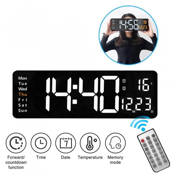 244 ROCKWARE DS6626 Wall Clock Mounted Digital LED - Jam Dinding Digital