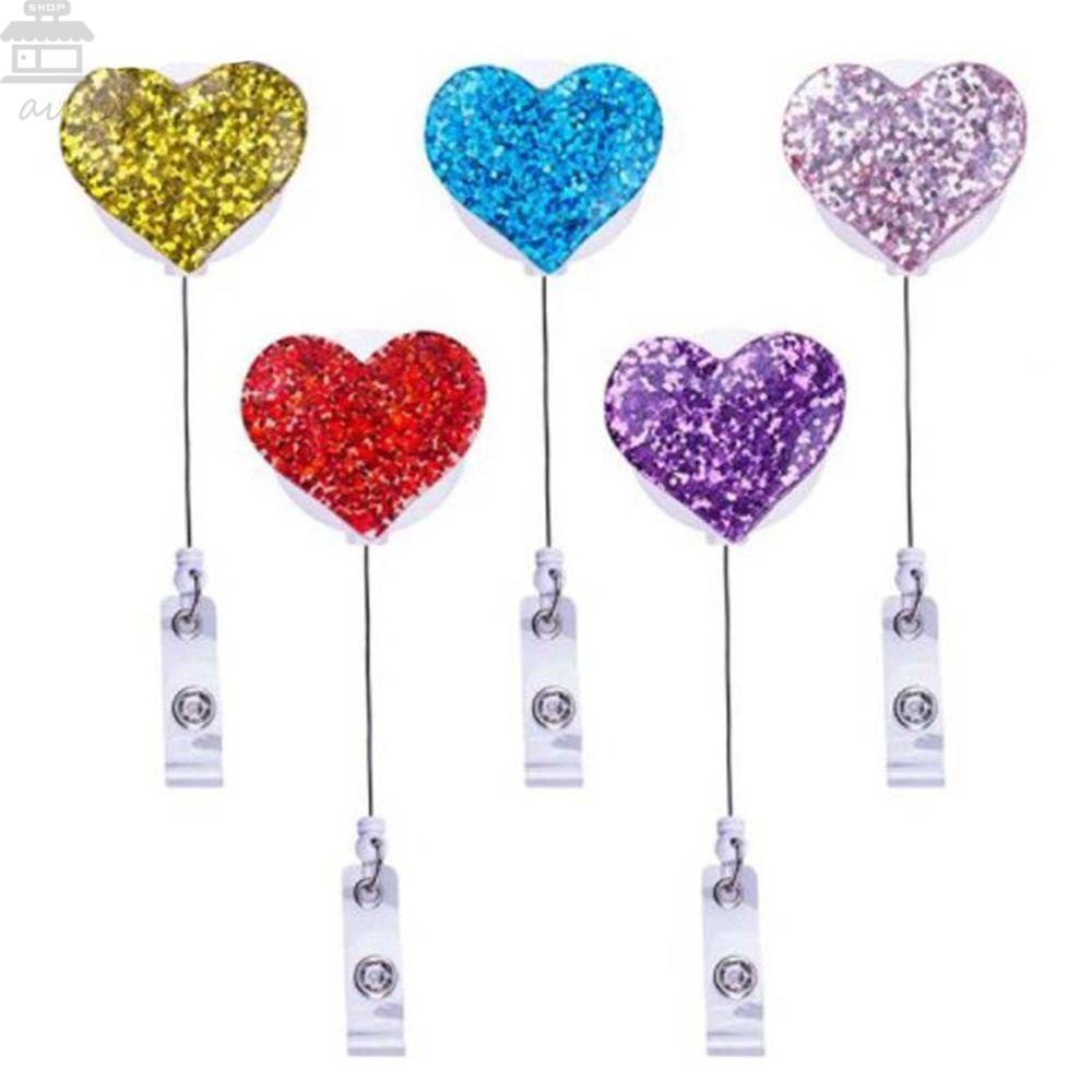 AUGUSTINA Heart Badge Holder Tahan Lama ID Card Perawat Dokter Kartu Nama Name Tag Holder