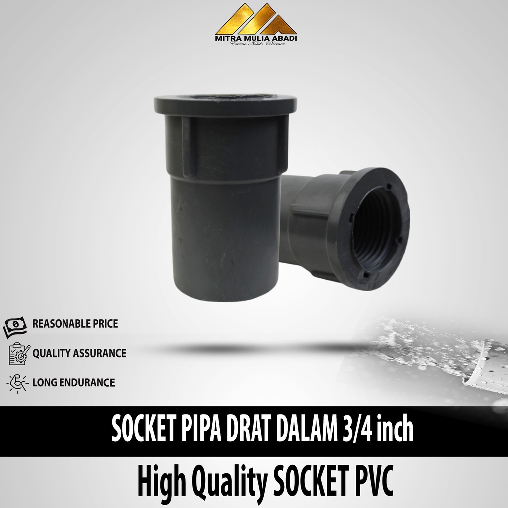 Socket Soket Sambungan Drat Dalam 3/4inc - Sambungan Pvc