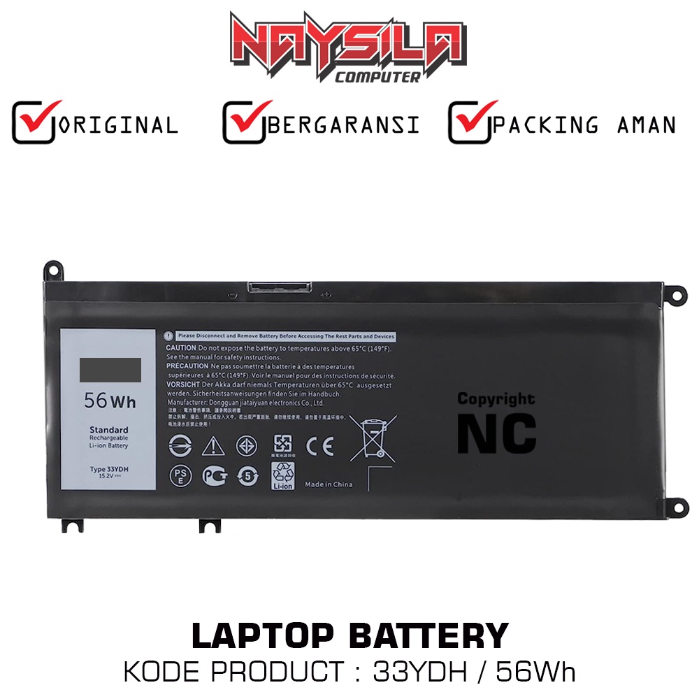 Baterai 33YDH Dell Inspiron G5 15 5587 Inspiron G7 15 7588 (G7588)