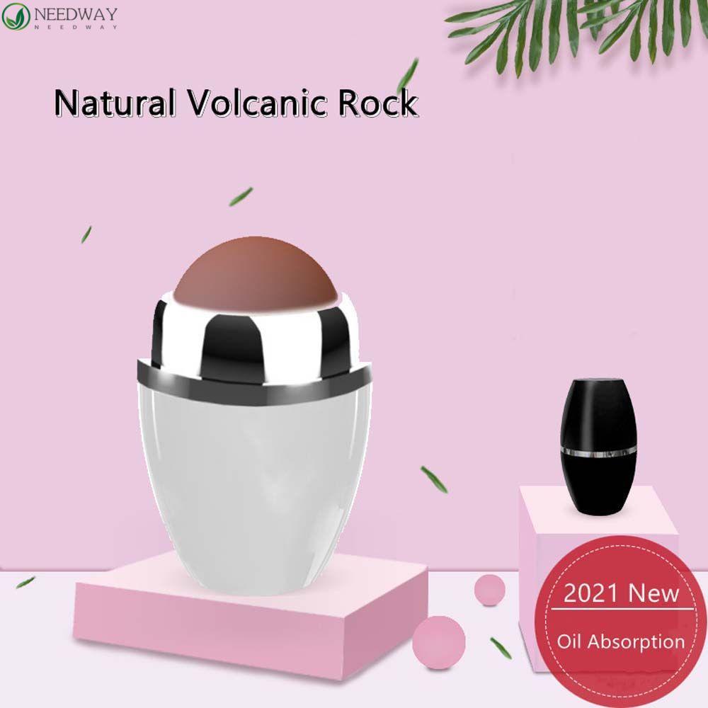 NEEDWAY Roller Vulkanik Kecantikan Wajah Wajah Penyerap Minyak Wajah T-zone Oil Menghilangkan Perubahan Pori-Pori Pemijat Bola Batu Vulkanik