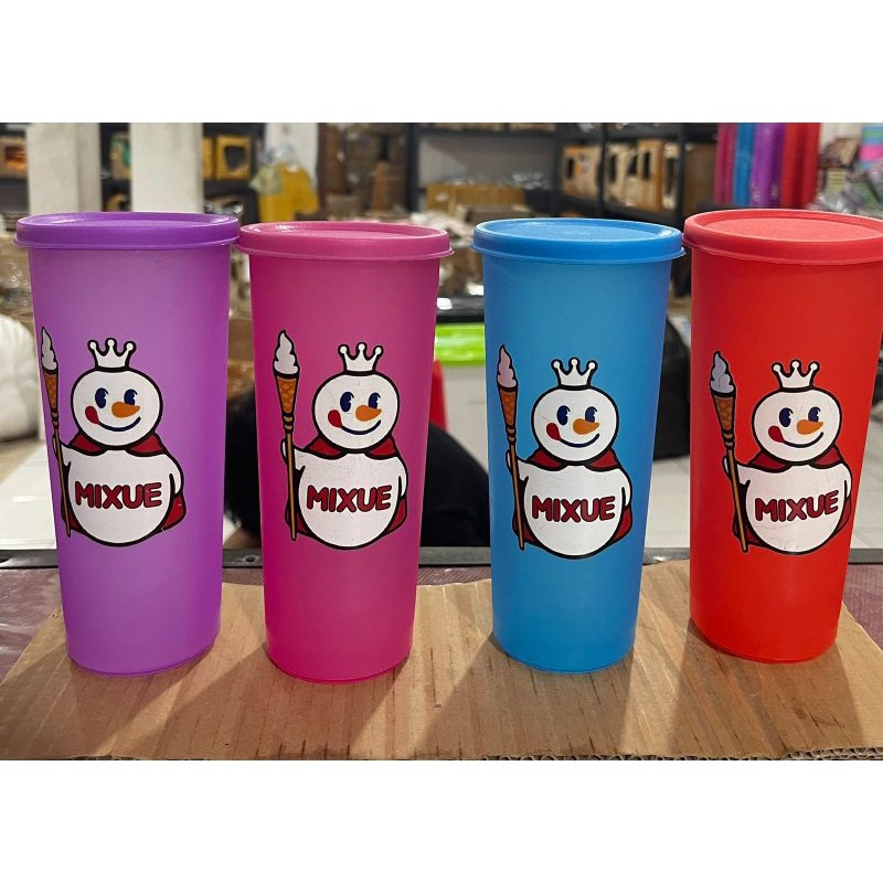 Botol Minum Gelas Tumbler  Mixue 600ML Warna Warni