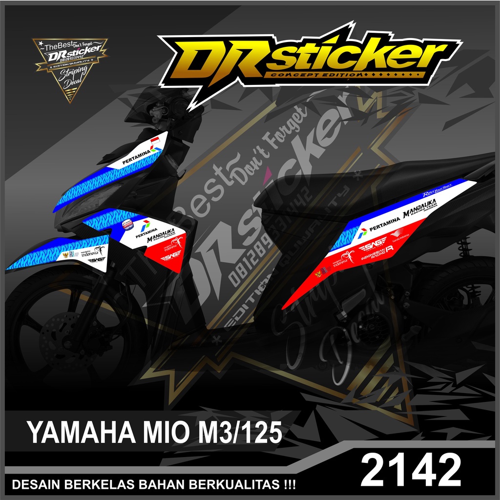 2142 Striping Mio M3/125 Desain Mandalika Striping Semi Full Mio M3