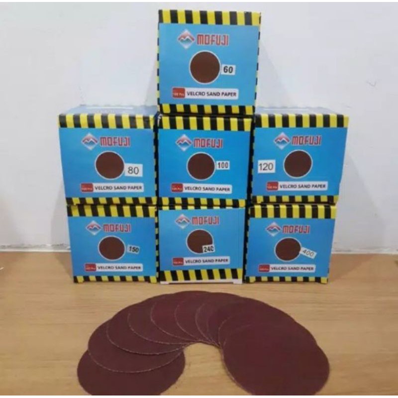 HEMAT!!! Amplas Tempel Velcro 4&quot; Taiwan/ Amplas Bulat gerinda 10PCS