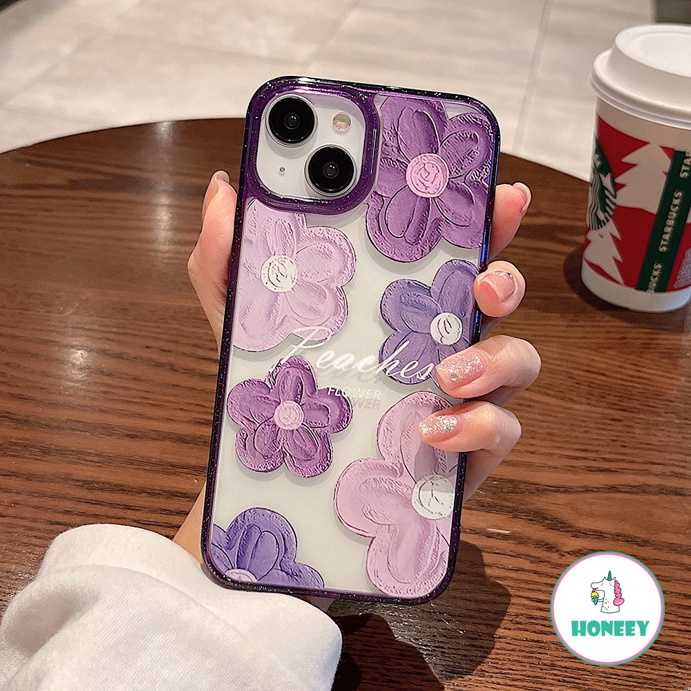 Casing Ponsel Pola Bunga Graffiti Fashion Kompatibel Untuk iPhone 14pro Max 12 Pro 13 Pro Max Transparan Shockproof Sarung Hp