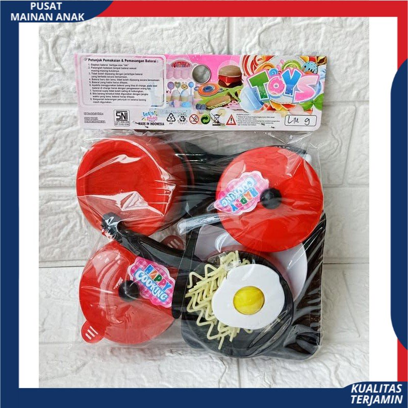 MAINAN ANAK MASAK MASAKAN MIE TELOR CEPLOK LM 9 KOMPOR LM9 SNI