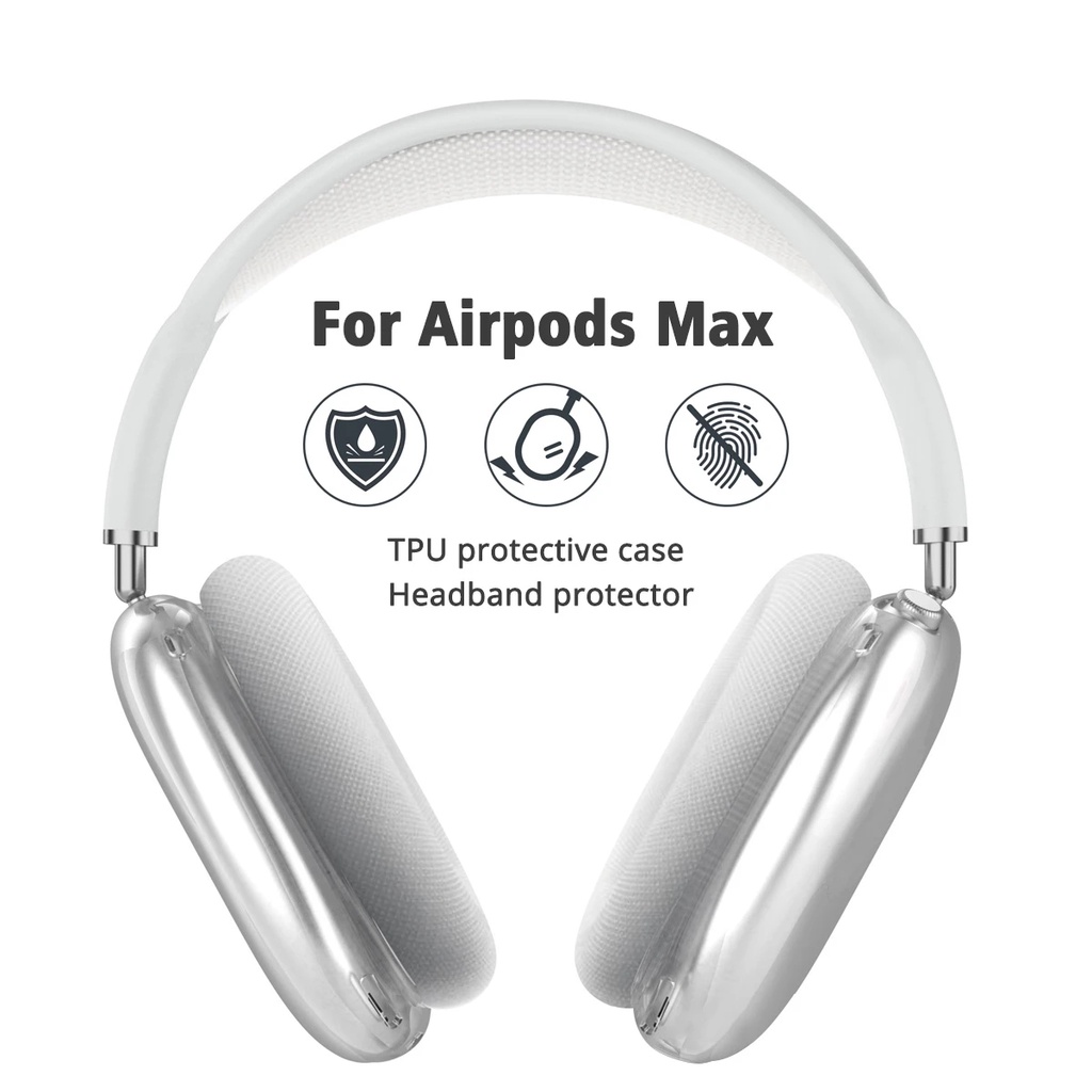 Headphone TPU Lengan Pelindung Kompatibel Dengan Airpods Max/Casing Headset Bluetooth Transparan/Penutup Pelindung Headphone Anti Gores Dan Debu/Aksesoris 3C