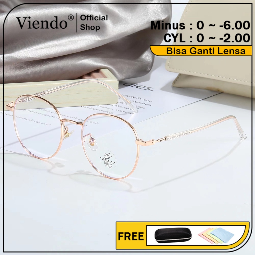 Viendo Kacamata Minus Photocromic Anti Radiasi Blueray Wanita Pria Cowok 2 in 1 Bluecromic Potocromi