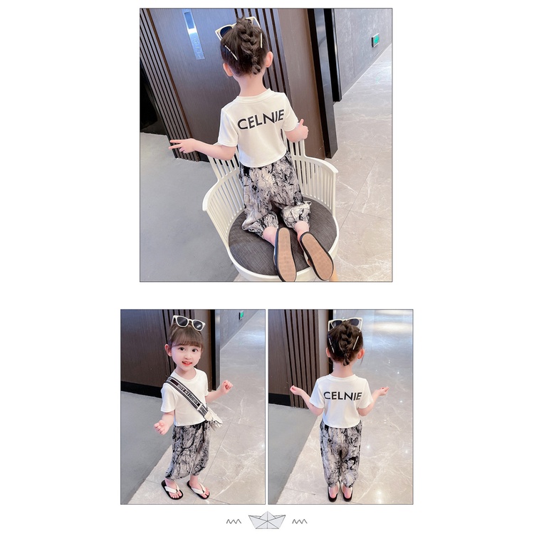 SETELAN ANAK PEREMPUAN CROP TOP CELANA JOGGER KATUN IMPORT