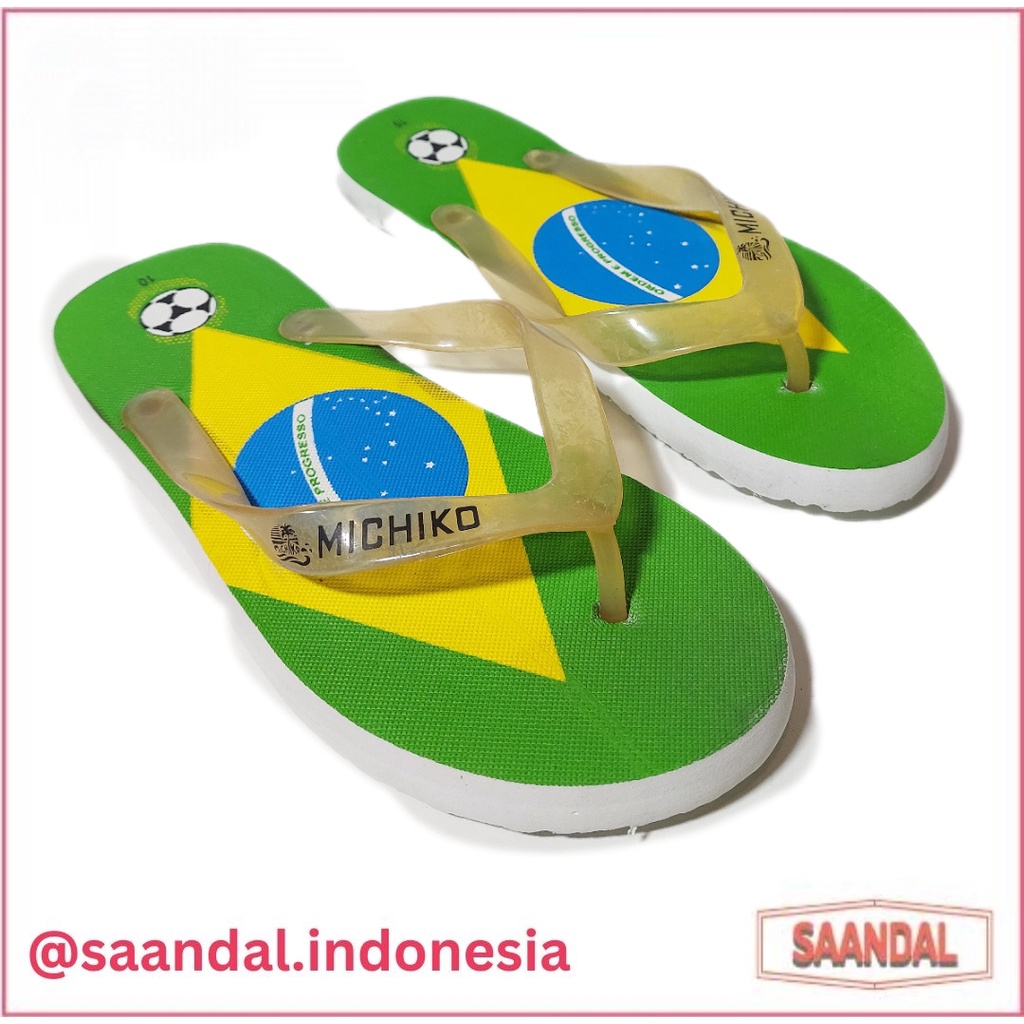 Sandal Jepit Ringan Michiko Argentina Brasil Spanyol Jerman Belanda Pria Laki-laki