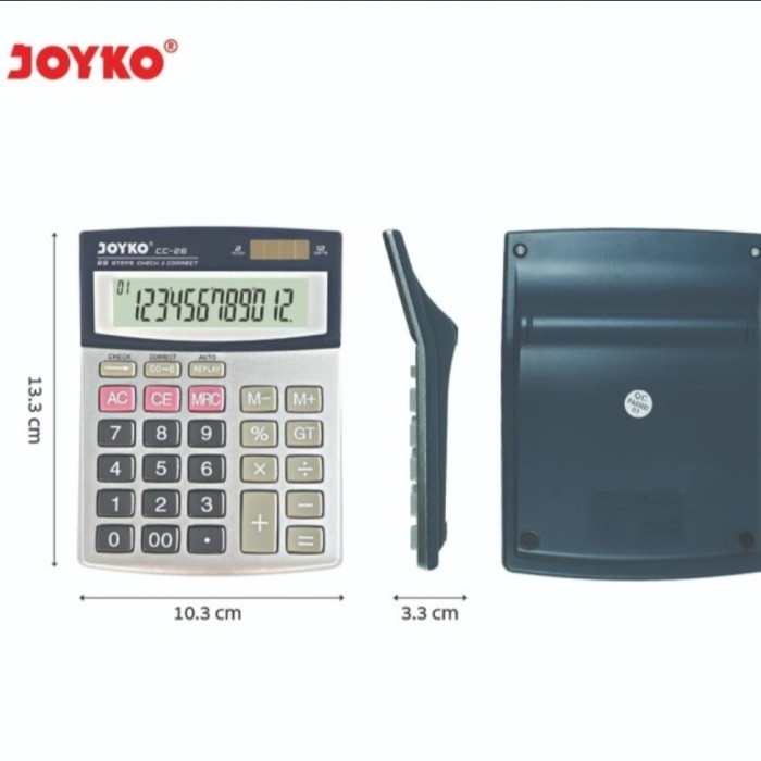 

Baru Joyko Cc-26 Check & Correct Calculator 12 Digit - Kalkulator Meja Cc26