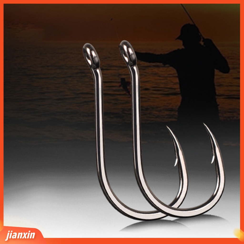 (In Stock) 200Pcs Baja Karbon Kuat Tajam Single Fish Fishing Hooks Bait Tackle Tool