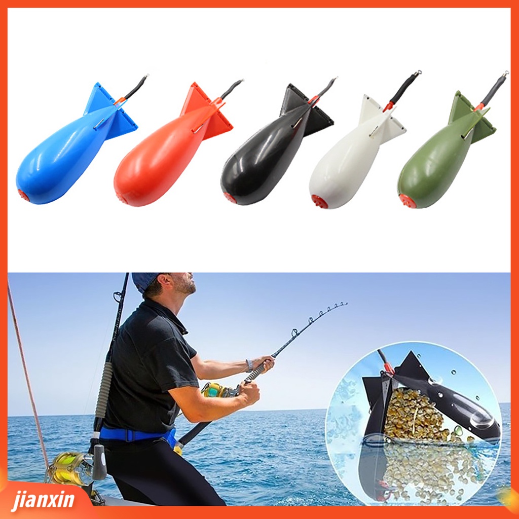 (In Stock) Bentuk Roket Ergonomis 360derajat Berputar Umpan Lempar Praktis Kapasitas Besar Lure Thrower Perlengkapan Memancing