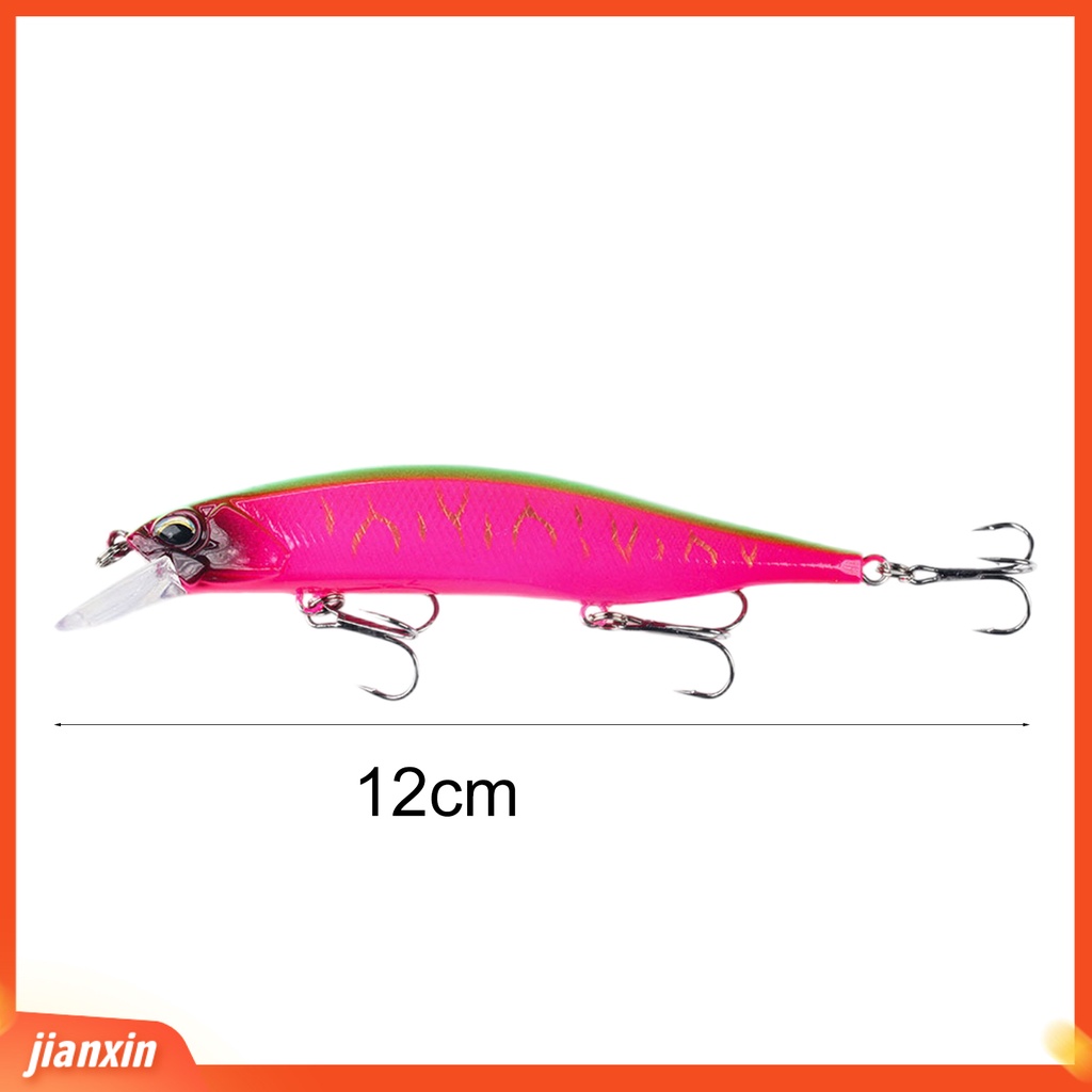 (In Stock) 12cm /15g Umpan Pancing Kait Tajam Realistis Profesional Anti-Korosi Dapat Digunakan Kembali Pengecoran Panjang 3D Mata Ikan Kecil Umpan Umpan Buatan Wobbler Peralatan Memancing