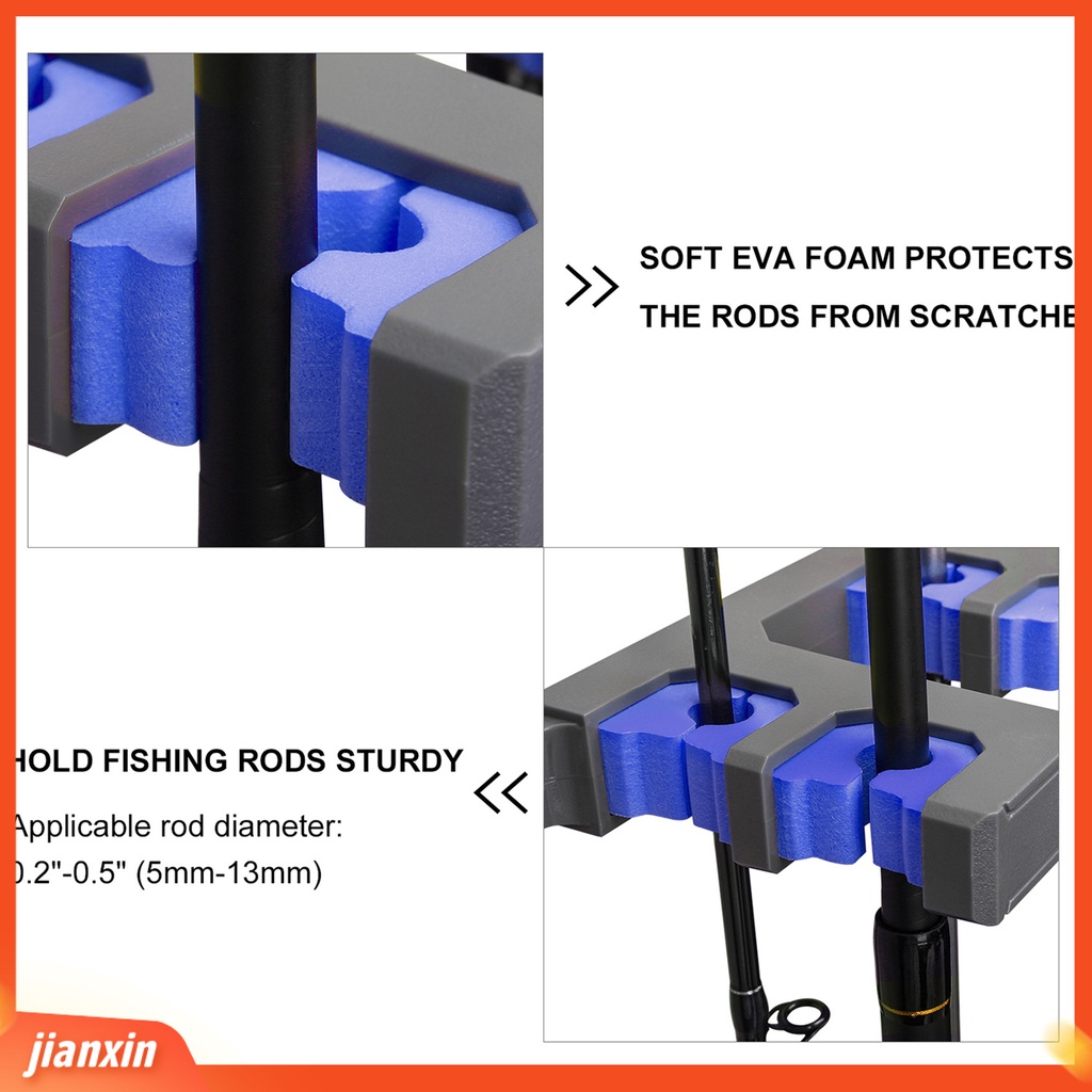 (In Stock) Holder Pancing Penahan Benturan Ruang Penyimpanan Besar Bahan Plastik Anti Gores Compact Rak Batang Dinding Untuk Rumah