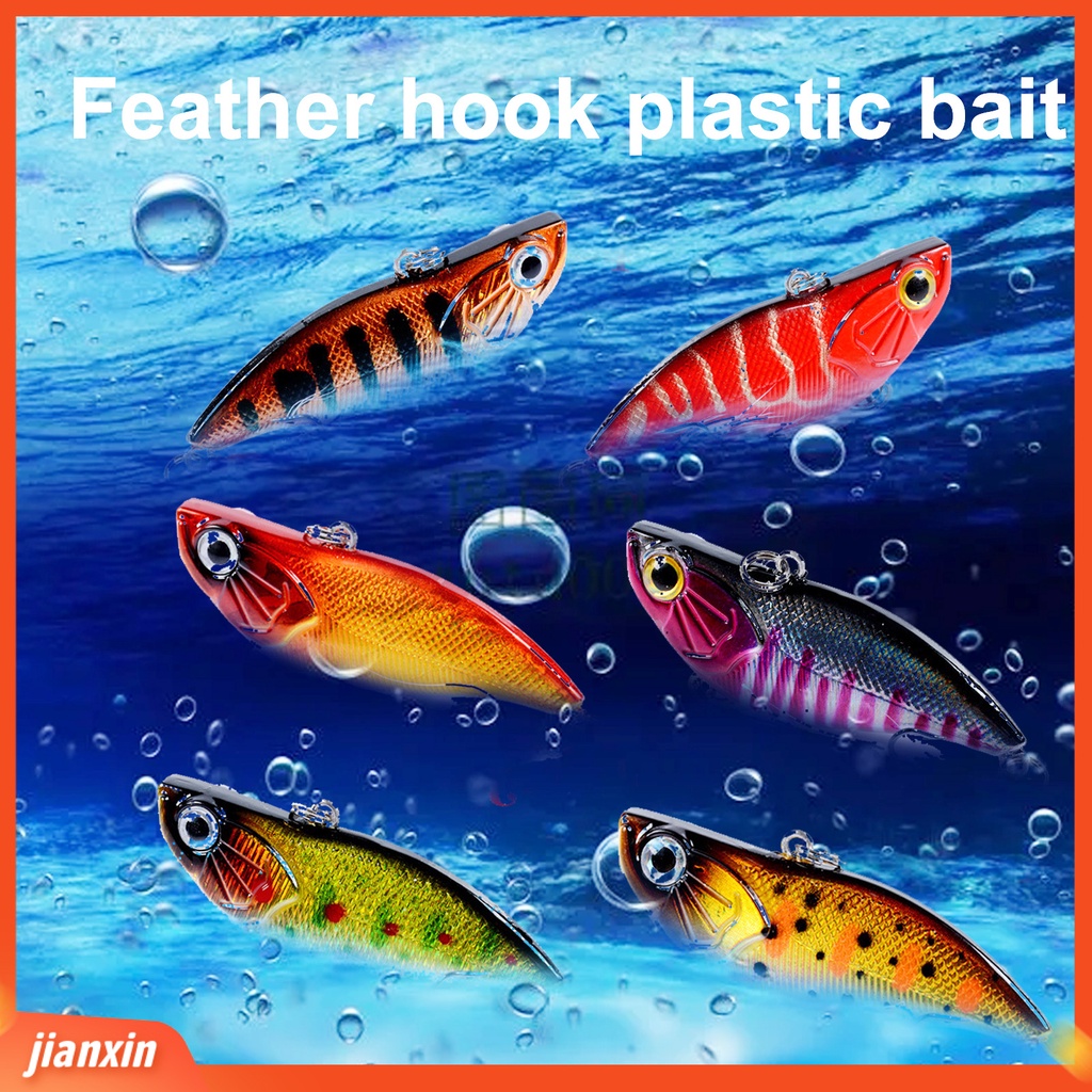 (In Stock) 6Pcs 5.8cm /13.5g Umpan Pancing Penembus Kuat Tajam Ikan Simulasi Hidup Umpan Getaran Kedalaman Penuh Untuk Angling