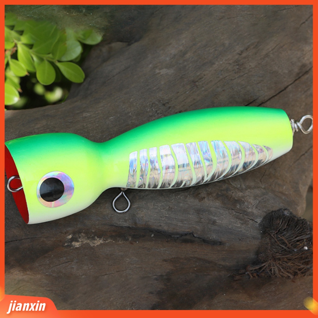 (In Stock) 17 cm /80g Oversize Mangkuk Mulut Warna-Warni Lukisan Lure Umpan 3D Mata Besar Laut Memancing Popper Kayu Umpan Palsu Perlengkapan Memancing