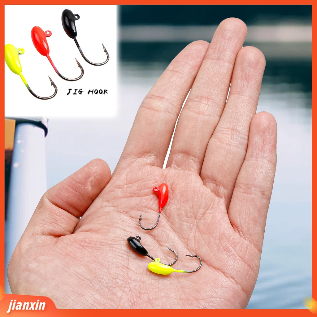 (In Stock) 10Pcs /Set 1.5g 2.4cm Kail Pancing Permukaan Halus Pemasangan Mudah Baja Karbon Tinggi Tajam Kepala Memimpin Umpan Jig Untuk Outdoor