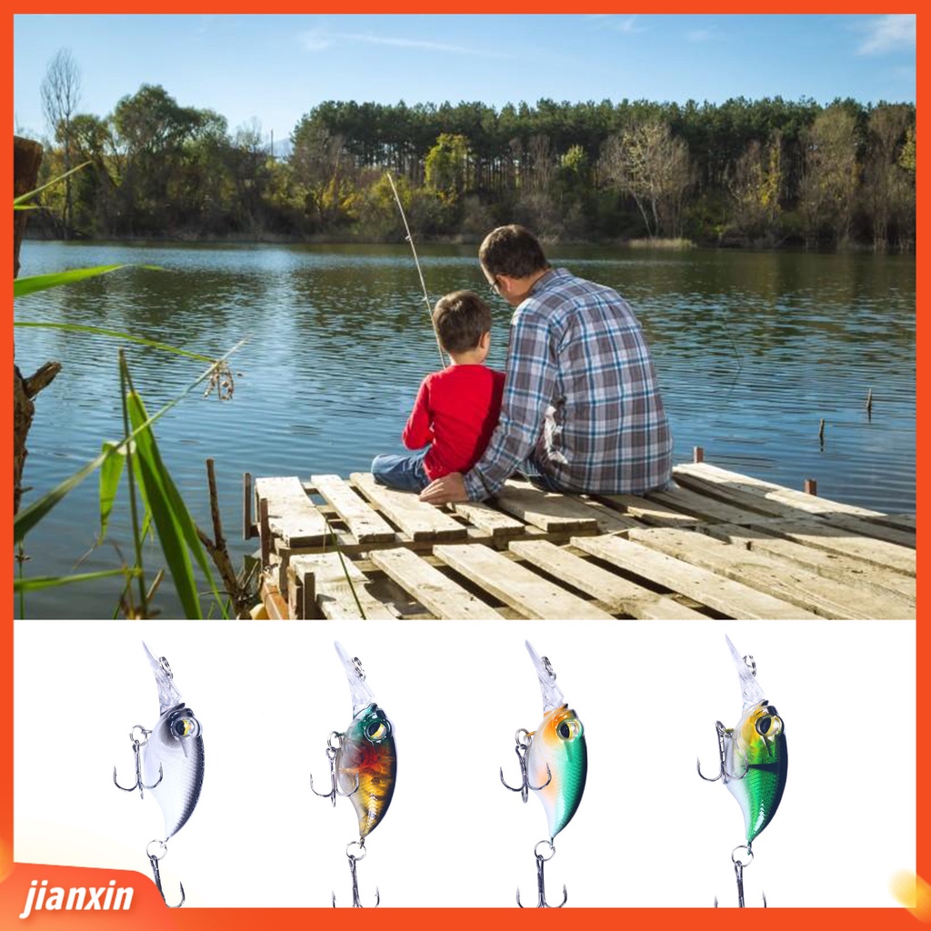 (In Stock) 10Pcs 6cm /6.2g Vivid Fishing Lure Umpan Buatan Ringan Crankbait Untuk Angling