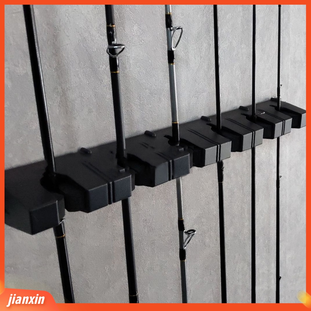 (In Stock) Ukuran L Vertical Wall-mount 6-batang Pancing Display Holder Rak Penyimpanan Tetap