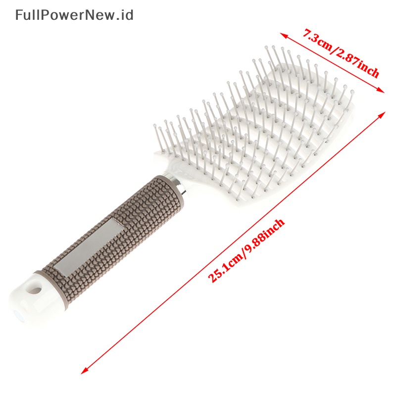 Power Sisir Rambut Bulu Babi Lengkung Profesional Detangling Hairbrush Pijat Kepala ID