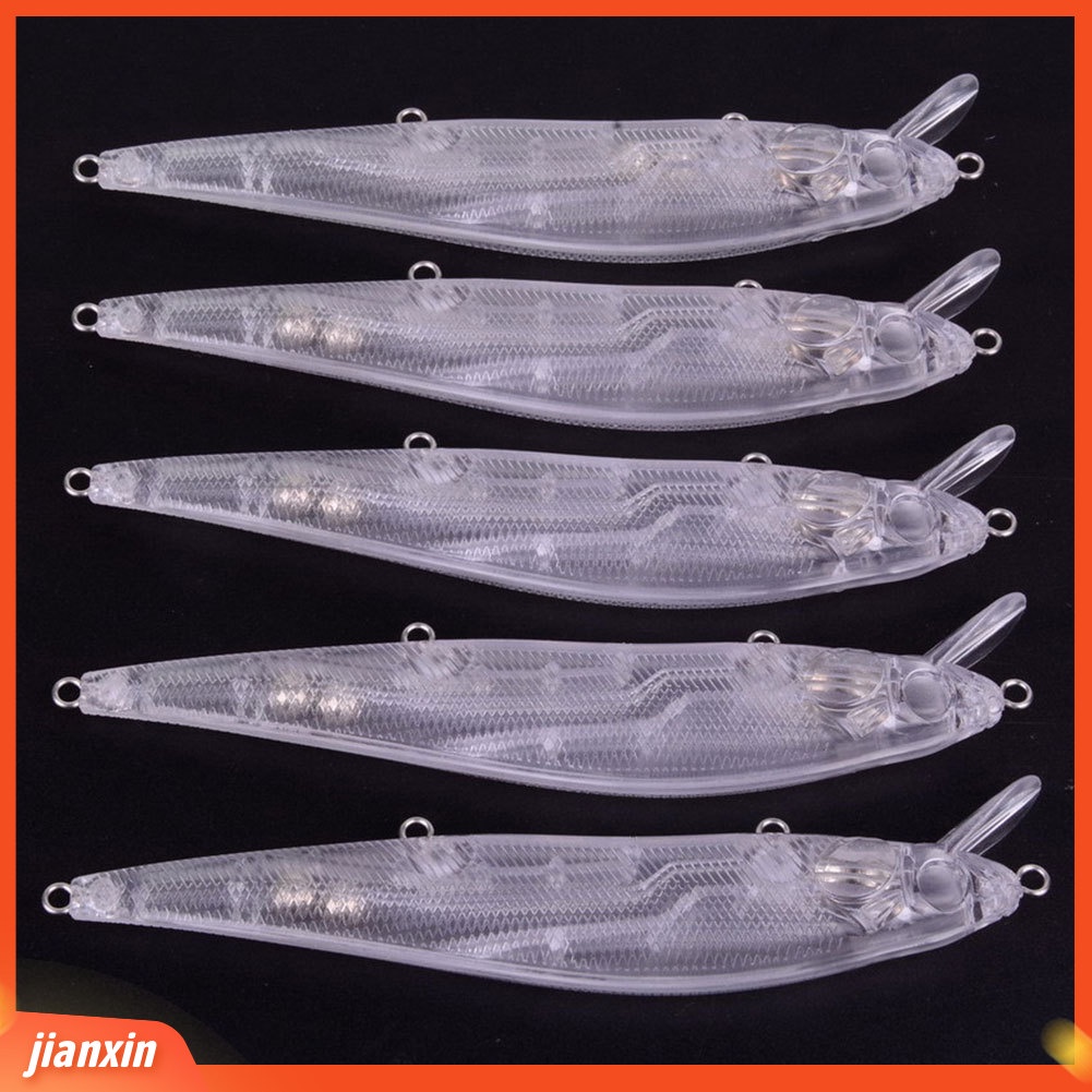 (In Stock) 5Pcs 14cm 19.7g Buatan Tidak Dicat DIY Crankbait Memancing Umpan Ikan Alat