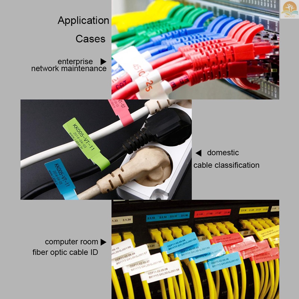 In Stock Cable Label Self-Adhesive Thermal Printing Sticker Kertas Tahan Air Minyak Tahan Sobek Label Tape Untuk Kabel Wires Jewelry Untuk Seri DP23 Thermal Printer Label Membuat