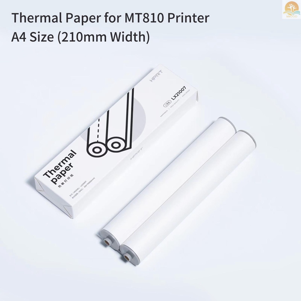 In Stock HPRT MT810 2PCS A4 Kertas Thermal Roll Untuk MT810 Thermal Printer BPA-free 10gambar Tahan Lama Cocok Untuk Foto Gambar Kwitansi Memo PDF File Halaman Web Printing Pho Instan