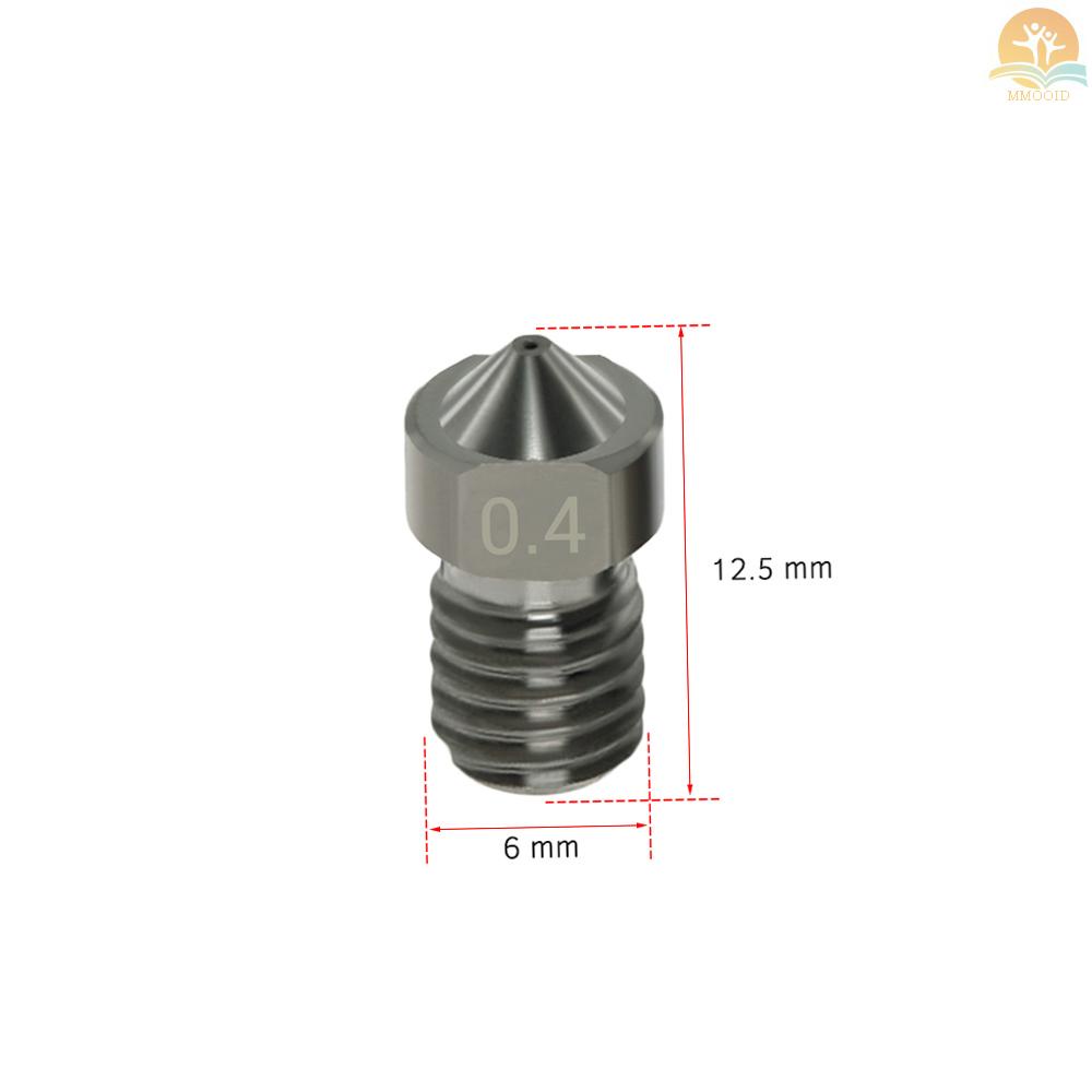 In Stock 4pcs Nozzle Baja Keras V6 Nozel 0.6mm Untuk Filamen 1.75mm Untuk Bagian Printer 3D