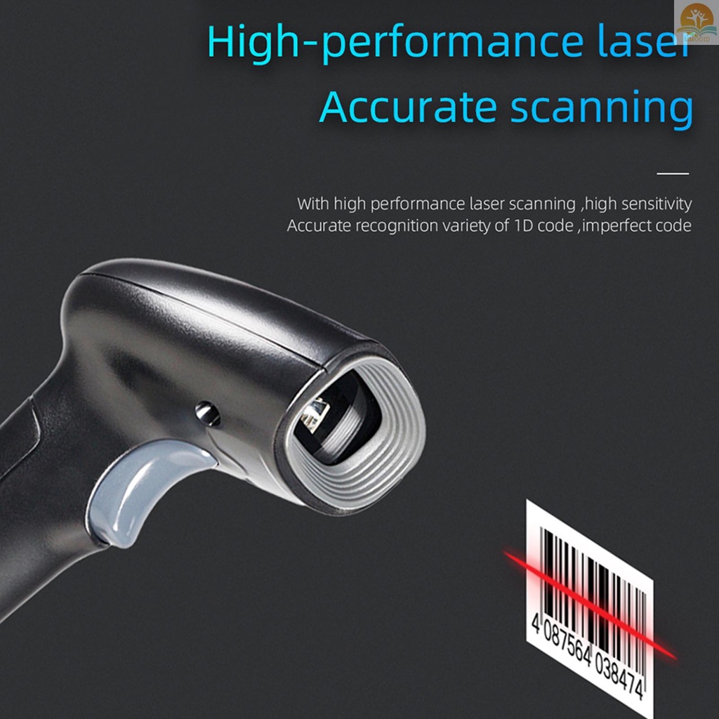 In Stock BISOFICE USB Barcode Scanner 1D Handheld Wired Bar Code Reader Support Kode Kertas Kompatibel Dengan Windows Sistem Linux Android Untuk Perpustakaan Supermarket Toko Buku Logistik