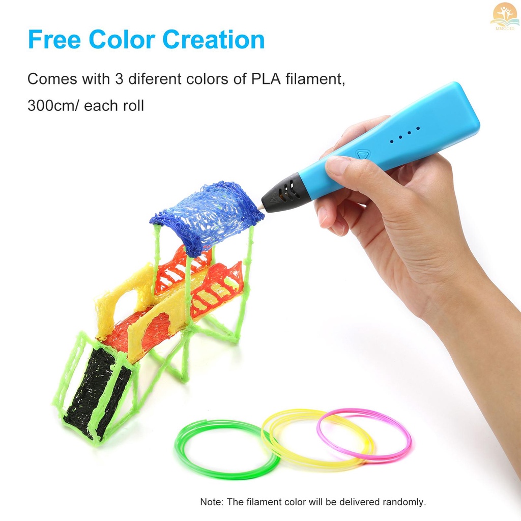 In Stock 3D Printing Pen Berlaku Dengan Filamen 1.75mm ABS PLA Mendukung Suhu Pengaturan Kecepatan Disipasi Panas Dengan Lampu LED DIY Untuk Anak Remaja Dan Dewasa Ulang Tahun Natal