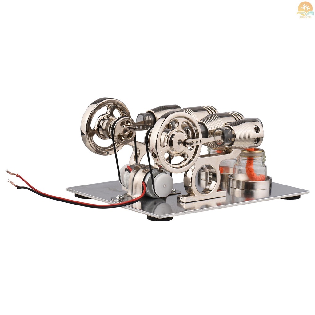 In Stock Stirling Engine Kit Dual Engine Generator Hot Air Model Motor Model Generator Fisik Dengan Desain Roda Gila Percobaan Sains Mainan Edukasi DIY Untuk Guru Dewasa Anak Sc