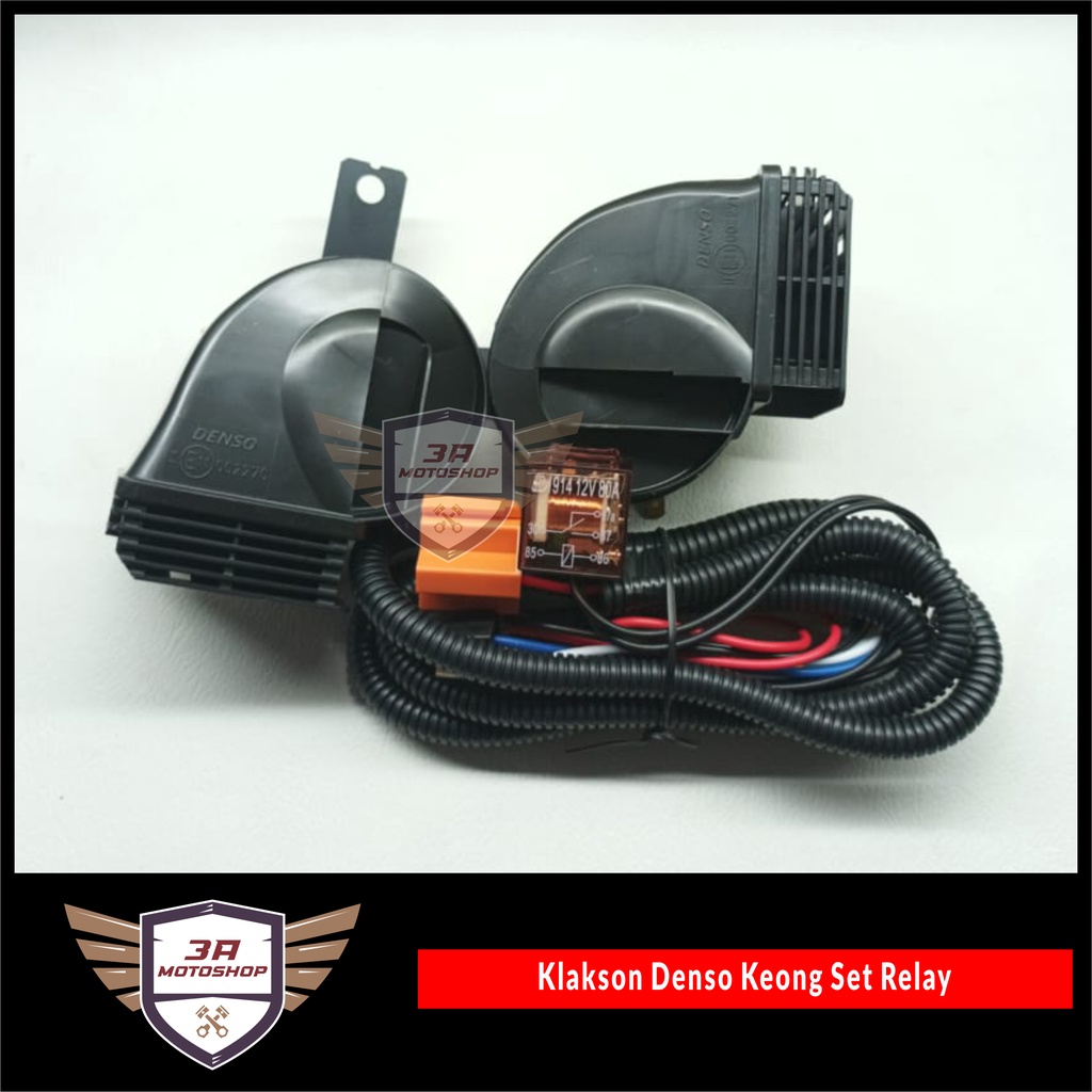 Klakson Denso Keong Original Set Relay Klakson 80A Universal