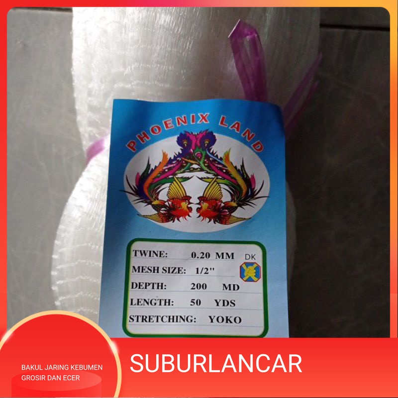 Jaring Ikan kecil jaring bahan jala 0.20 ½ inchi 200md/50md yoko pukat ikan jaring bahan anco jaring