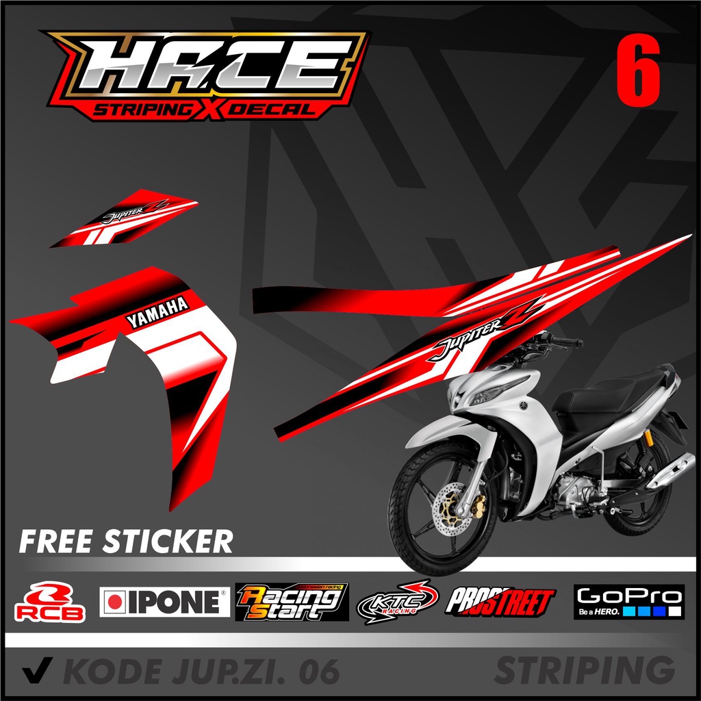 Striping Jupiter Z Robot - Sticker Stiker Variasi Lis Motor Jupiter Z Robot Robot Motif Racing 06