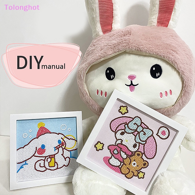 Tolonghot&gt; Helly Kitty Cinnamoroll Kuromi Berlian Paing Kit 5D DIY Mosaik Bulat Bordir Dekorasi Kamar Anak Pekerjaan Tangan Mainan Hadiah Dengan Baik