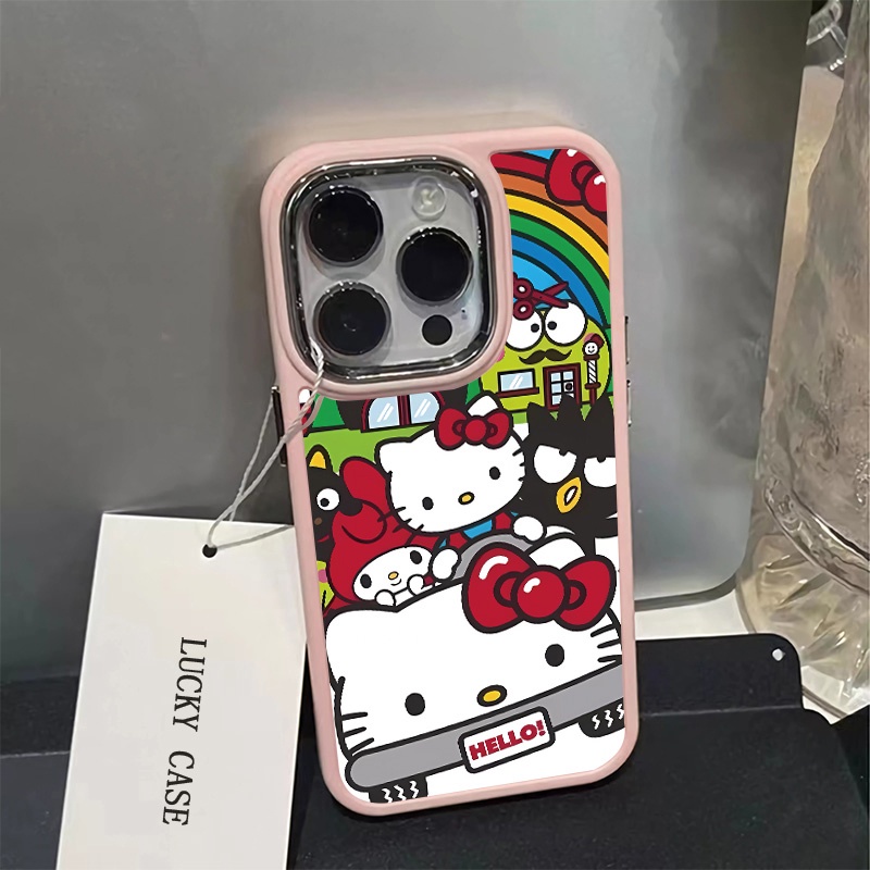 IPHONE Tombol Logam Casing Ponsel Silikon Kucing Lucu Kompatibel Untuk Iphone14 13 12 Pro Max Soft Casing Shockproof Cover Cell Precticer