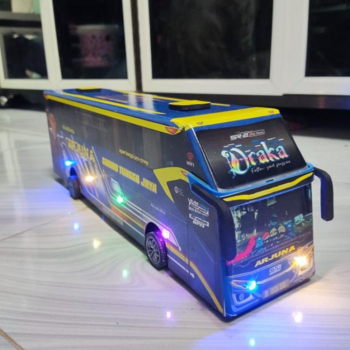 Miniatur Bus AKAP Telolet Basuri Full Lampu Remot Control - STJ Draka, Lampu Saja