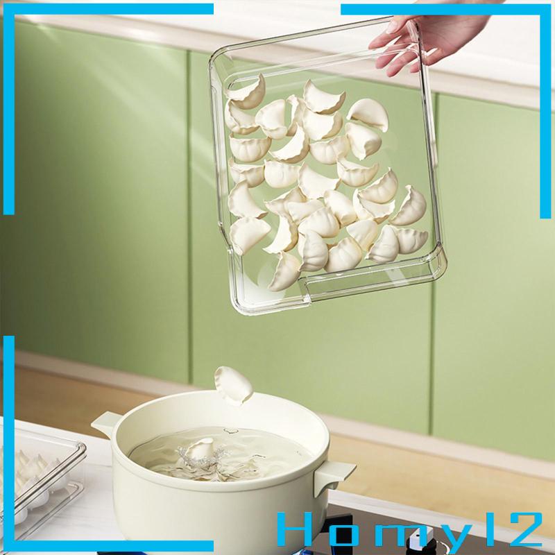 [HOMYL2] Dumplings Organizer Portable Persegi Panjang Mudah Dibersihkan Food Preservation Tray