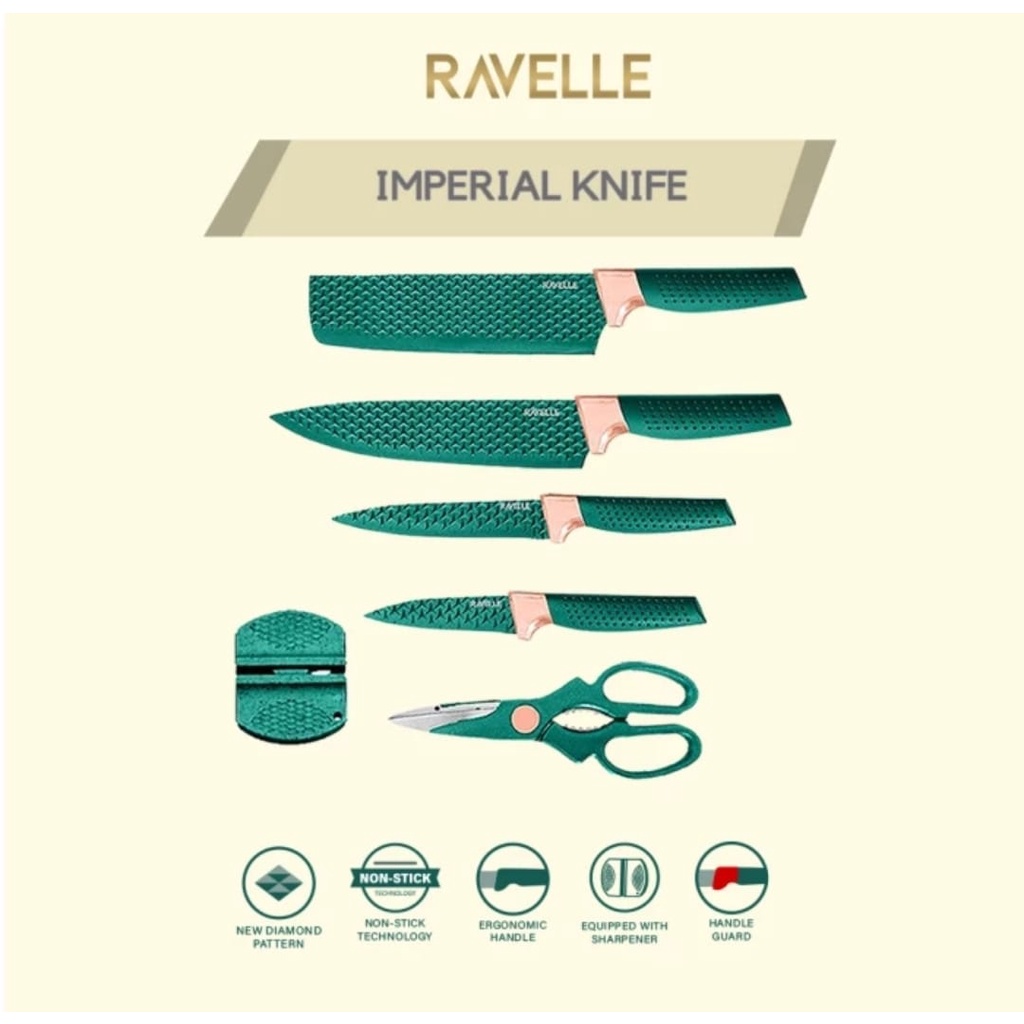 RAVELLE IMPERIAL KNIFE - DIAMANTE 6in1 PISAU DAPUR PISO GOLOK GUNTING