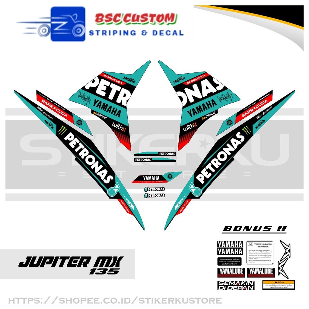 JUPITER MX 135 EDISI PETRONAS / EXCITER 135 / LC 135 / STRIPING / STICKER / STOCK DECAL / STIKER / V