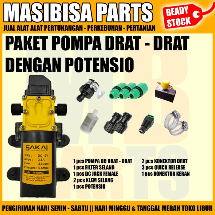 *COD* DINAMO PUMP POMPA AIR SPRAYER ELEKTRIK 12V DC WATER PUMP DRAT-DRAT